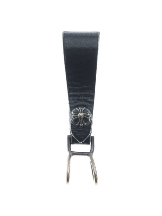 Chrome Hearts Belt Loop Cross Ball Button Leather Silver Black main image 6